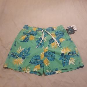 Kanu Surf Riviera Green Floral Swim Trunks Size XL